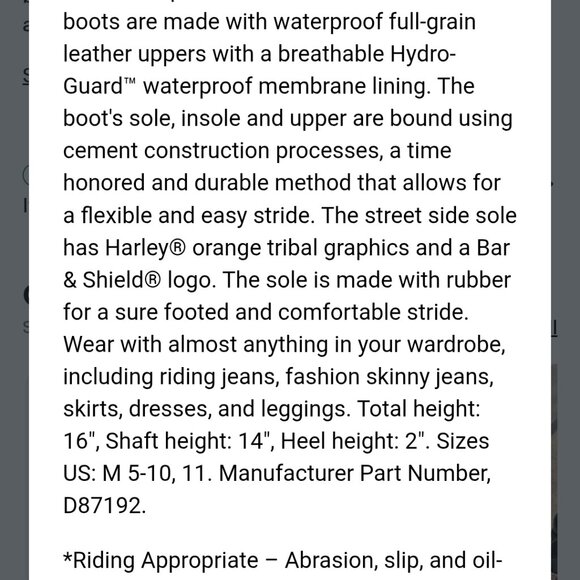 Ladies Harley Davidson Tall  Waterproof Boots With Lace up Back Adjustable Fit - Picture 7 of 12